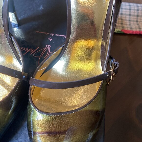 Baby Phat Vintage Y2K Mary Jane Green Gold Stiletto Heels - Picture 5 of 16